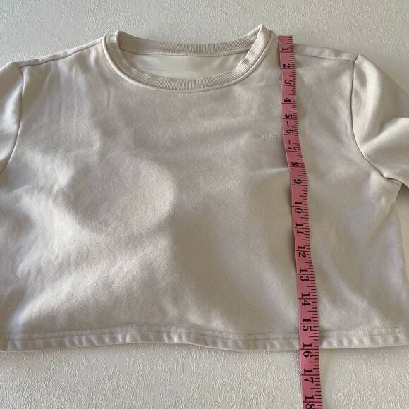 Klassy Network KN Cropped Sweatshirt Small • Beige Long Sleeve • Minimalist Athl - Picture 6 of 7